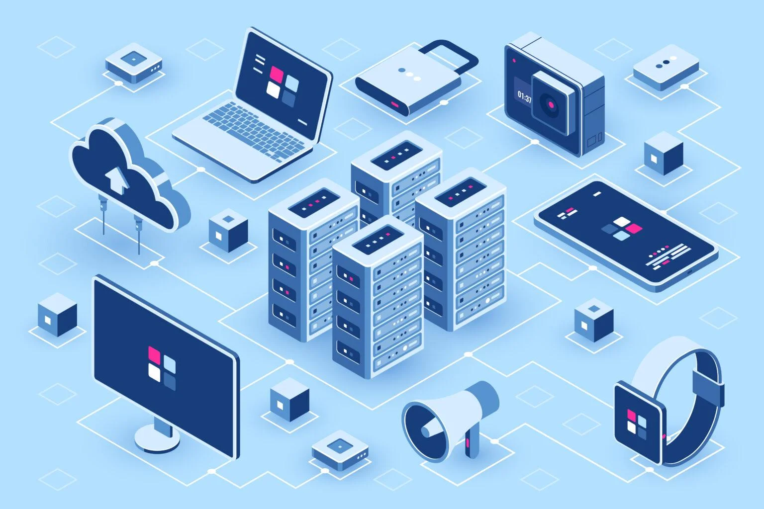 a computer network with devices 